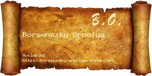 Borsenszky Orsolya névjegykártya